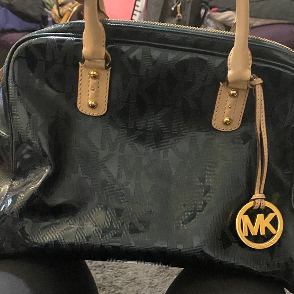 Michael Kors Black and Tan Satchel